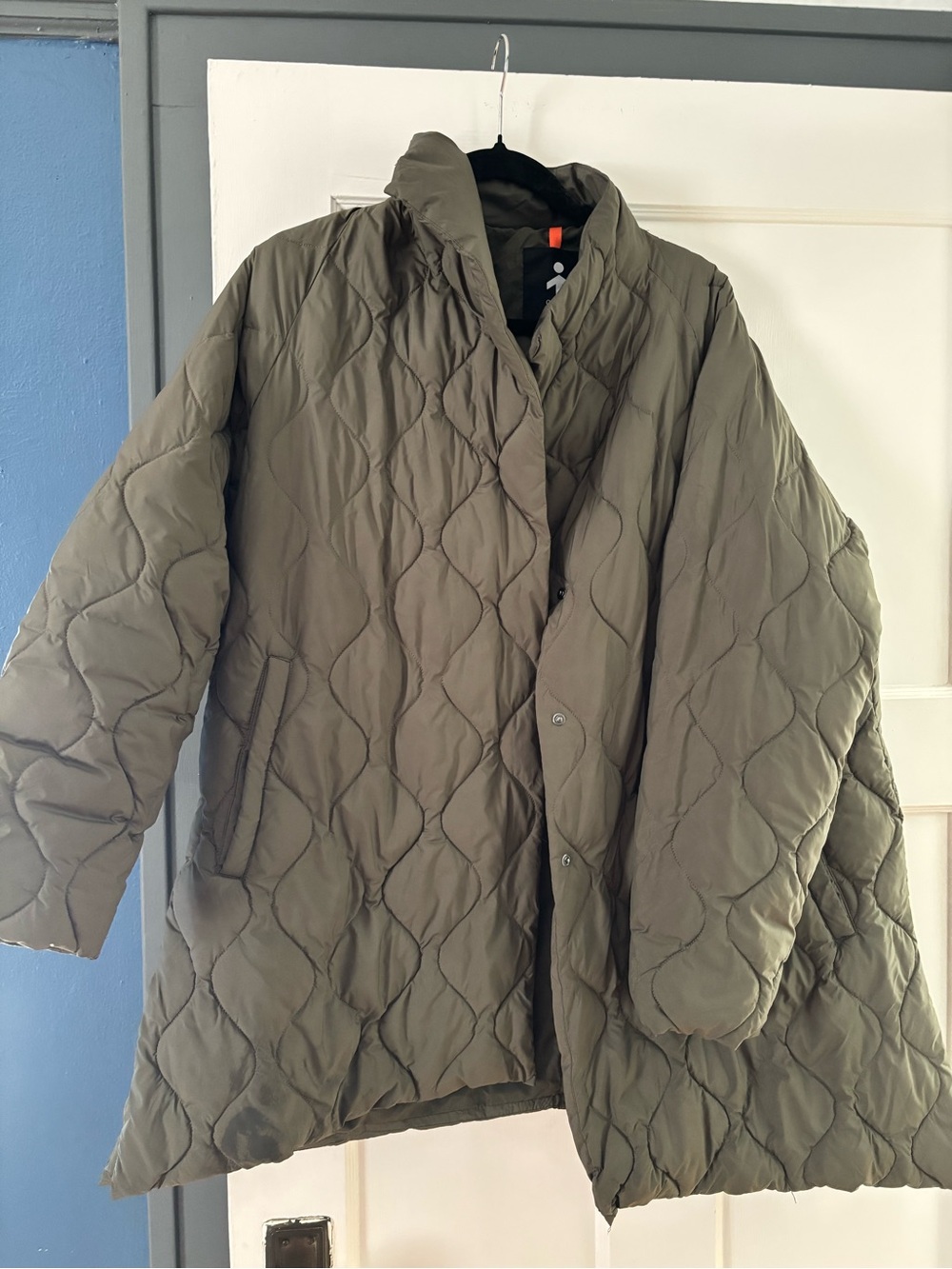 Olive Quilted Puffer Coat - Women